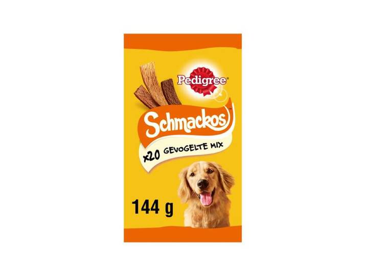 PEDIGREE Schmackos kip snack, hondenvoer, 144 g (1 zakje, 20 stuks)