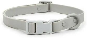 Uplift Essentials Elastic Webbing Identification Collar Waterproof & Rustproof Safety Neckband For Active Dogs gray l