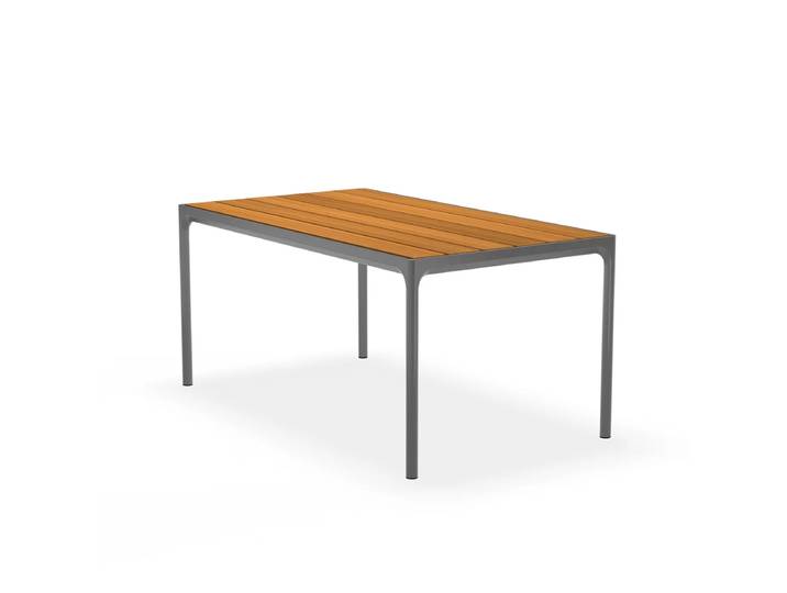 HOUE - FOUR Outdoor Tisch, 90 x 160 cm, Bambus / dunkelgrau
