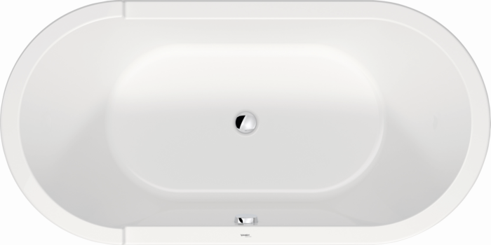 Duravit Starck Oval-Badewanne 700409000000000 160 x 80 x 46 cm, freistehend, mit 2 Rückenschrägen, Acrylverkleidung, weiß