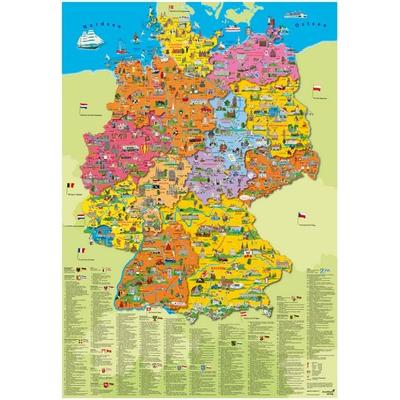 Poster „Deutschland Politisch“, Karte von Doris Schönhoff,Dirk Krüger, Druckbunt Verlag GmbH, 978-3-946040-19-4