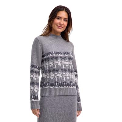 Strickpullover FALKE "FALKE Pullover", Damen, Gr. XS, grau (m.grau mel (3530)), Pullover Strickpullover