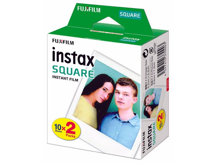 Fujifilm Instax Square Twin Film Sofort-Bild – Sofortbildkamera/Polaroid Kamera – weiss