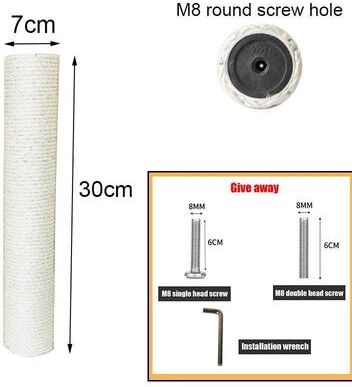Uplifted Finds PVC DIY Cat Scratching Post Replacement Column 30 X 7 Cm