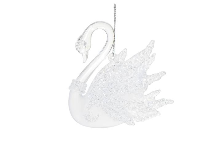 Weihnachtsdeko Schwan, transparent
