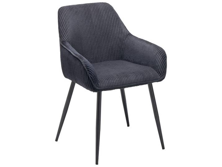 Livetastic Armlehnstuhl, Schwarz, Metall, Textil, Rundrohr, 56x83x62 cm, inklusive Armlehnen, Esszimmer, Stuhl, Polsterstühle