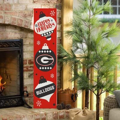 Evergreen "47"" Double Sided Seasonal Porch Leaner, University of Georgia - 47"" x 11.25"""