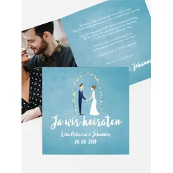 Hochzeitskarten selbst gestalten mit Spruch und Fotos im Onlinedesigner bei Meine-Kartenmanufaktur.de