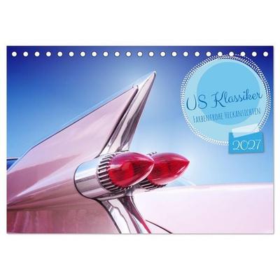 US Klassiker Farbenfrohe Heckansichten (Tischkalender 2027 DIN A5 quer), CALVENDO Monatskalender