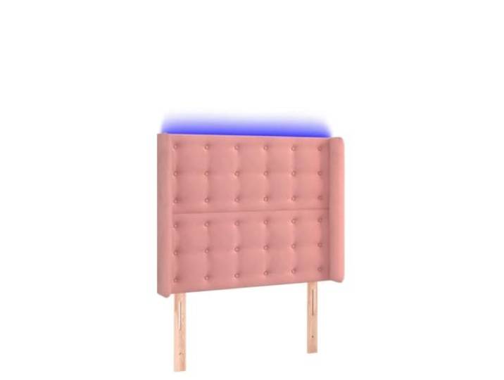 HGLADYU Höhenverstellbares Bettkopfteil Rosa Samt mit LED und USB Anschluss 103x16x118 cm LED Bettkopfteil mit USB Anschluss Rosa Samt 103x16x118 cm, höhenverstellbares