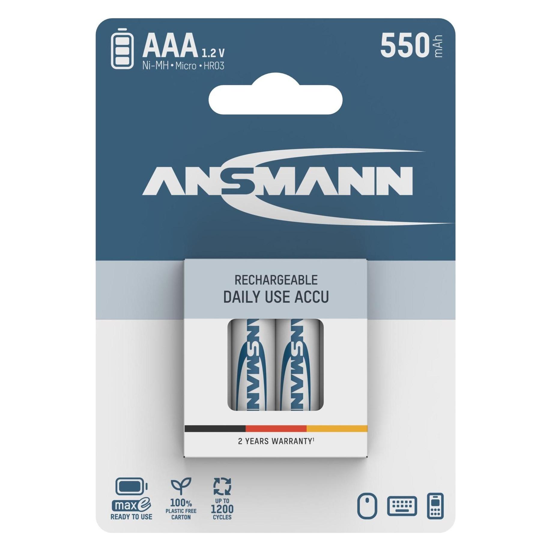 Ansmann HR03 Micro 550 mAh (4 Stk., AAA, 550 mAh) (5030772)