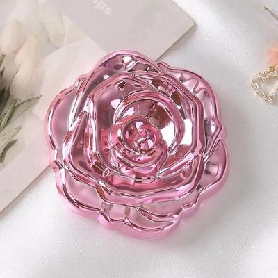 Uplift Essentials Retro Rose Compact Mirror Portable Double Sided Floral Pocket Mirror pink