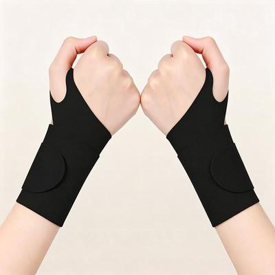 Clever Finds Adjustable Compression Wrist Support Wrap For Weightlifting Tennis Badminton And Fitness black 2pcs