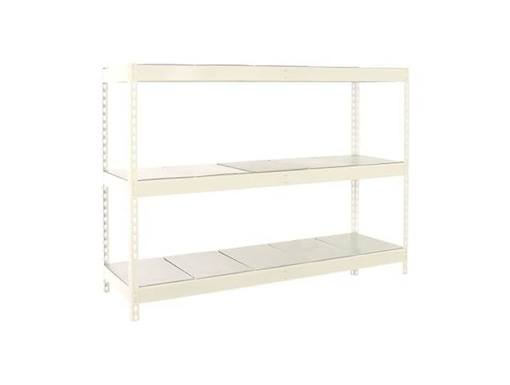 PROREGAL Schwerlastregal Metal Beast Three HxBxT 150x150x75cm Fachlast 600kg Weiß Standregal Werkstattregal Lagerregal Kellerregal