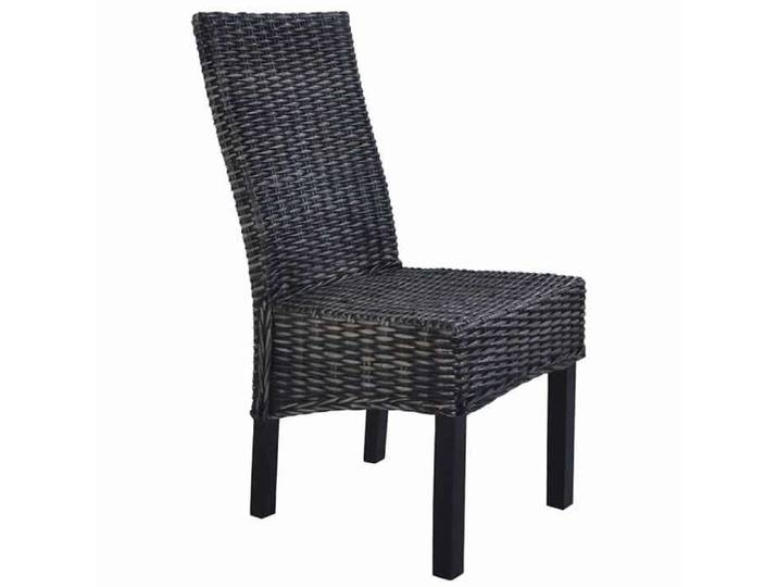 Chaises Scandinave-moderne - Noir - Chaises à manger lot de 2 noir rotin kubu et bois d'acajou - Cadre durable_17kg_68328
