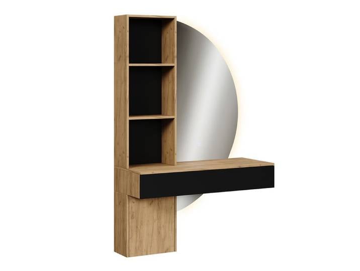 Coiffeuse Melora 100cm avec miroir LED Chêne/Noir Vicco 58451