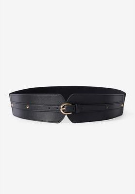 Women's Buckle-Front Waist Belt by Accessories For All in Black (Size XL)
