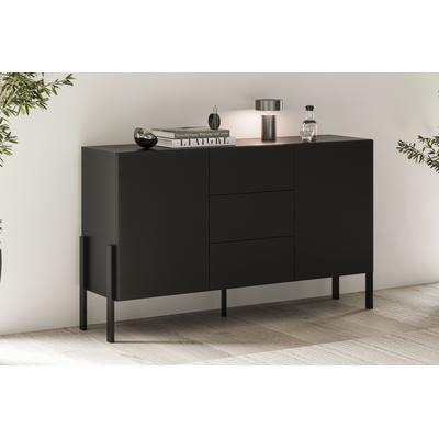 Sideboard OTTO HOME "Jukon, Breite 150 bzw.180 cm, moderne grifflose Kommode", schwarz, B:150cm H:90cm T:40cm, Sideboards, Sideboard, Schubladenschrank 2 Türen/3 Schubkästen, push-to-open-Funktion