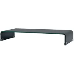 Helloshop26 - TV-Schrank Sideboard praktisches Design Monitorständer 90 cm schwarzes Glas