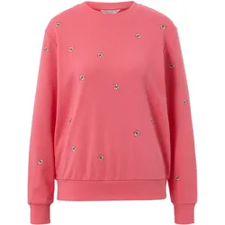 Tchibo - Besticktes Sweatshirt - Damen - Gr. XL - koralle/geblümt