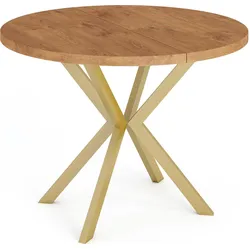ESSTISCH Flora runder ausziehbarer, Lancelot Eiche 120-200/120/76 cm