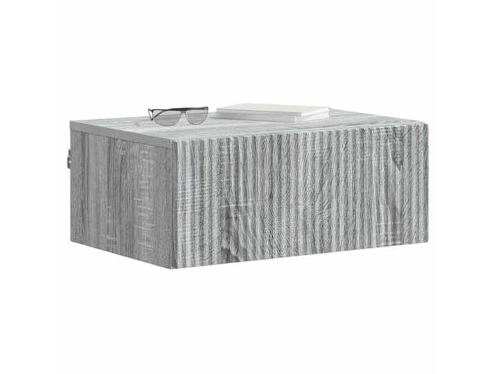 KTHLBRH Nachtschrank zur Wandmontage, 2 Stück, Sonoma-Grau, 49 x 34,5 x 20 Technisches Holz, 2 Schubladen, Wandmontage, vielseitiger Einsatz im Wohnzimmer oder Schlafzimmer