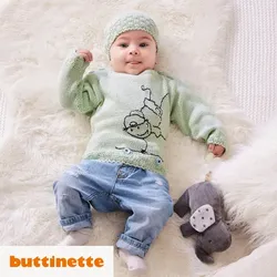 Strickanleitung – Babypullover mit Stickmotiv Baby
