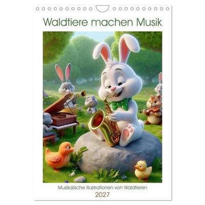 Waldtiere machen Musik (Wandkalender 2027 DIN A4 hoch), CALVENDO Monatskalender