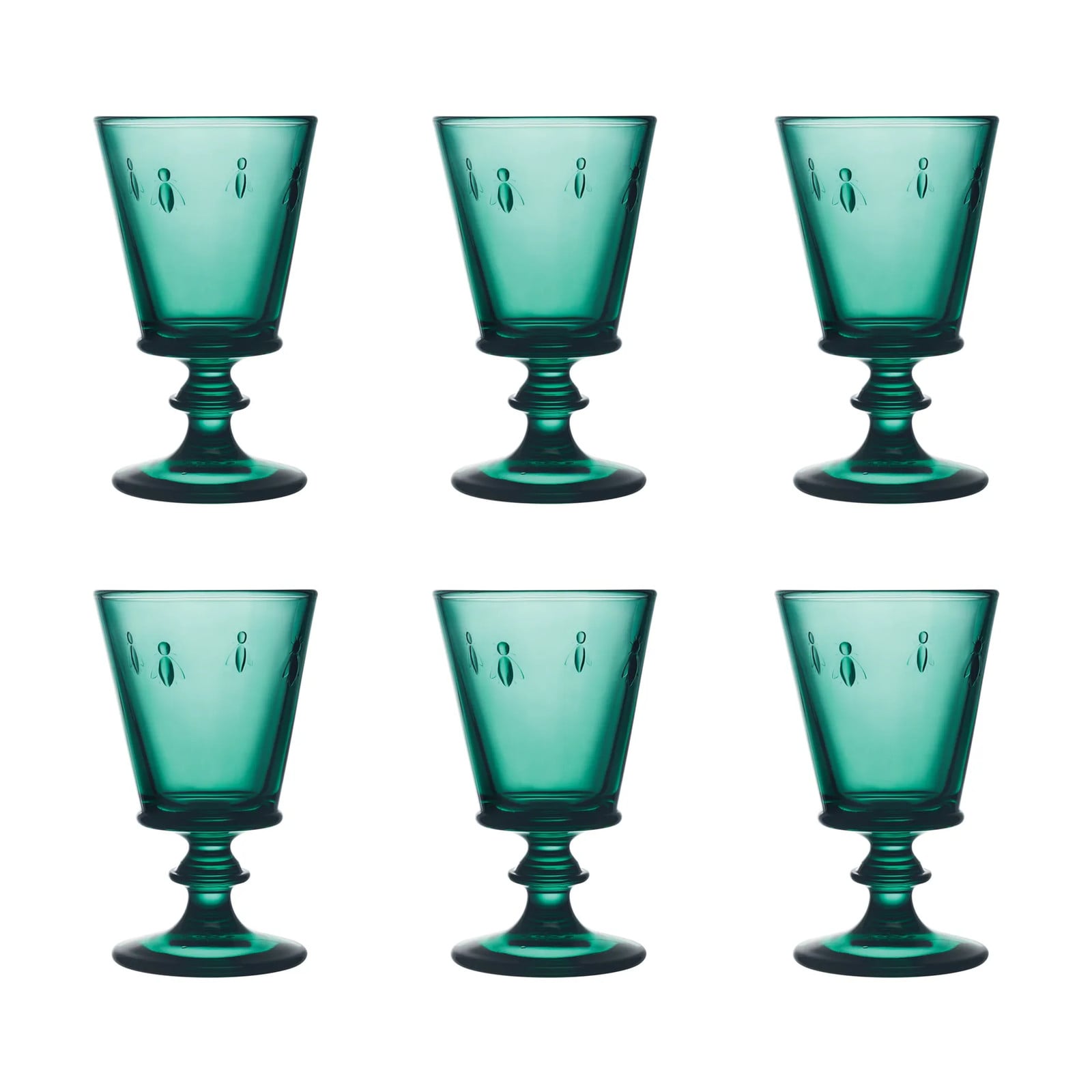 La Rochère Abeille wijnglas 24 cl, 6-pack, Smaragdgroen