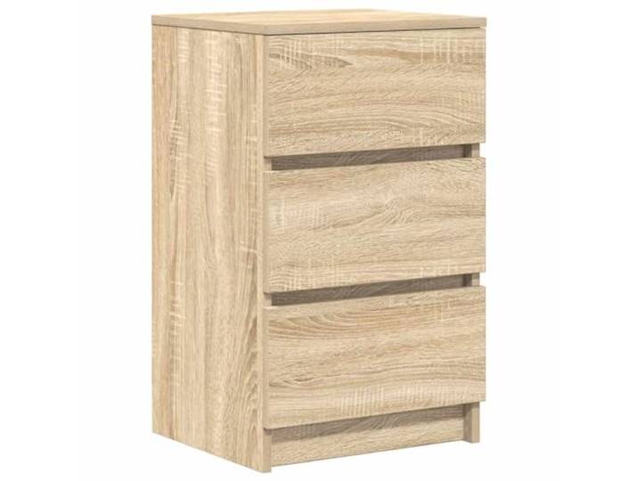 KUTYWEXFM Nachttisch mit 3 Schubladen Sonoma-Eiche 39x35x65 cm Kompakter Nachtschrank für das Schlafzimmer mit 3 Ablagefächern und pflegeleichter Oberfläche aus Holzwerkstoff.