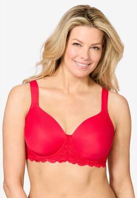 Plus Size Women's Leading Lady® The Chloe Lace Band Molded Underwire T-Shirt Bra by Leading Lady in Pepper Red (Size 48 A)