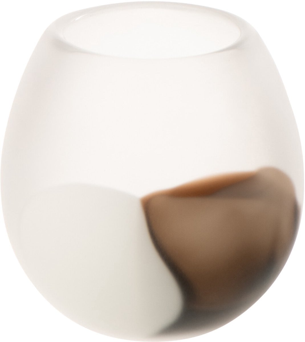 J-Line windlicht Bal glas wit/bruin small