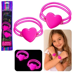 Doppelherz-Armbänder, fluoreszierende Stäbe, neonleuchtend