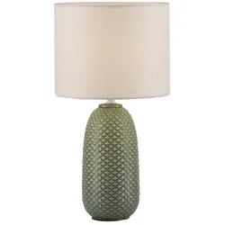 Just Light, Tischlampe, LED Tischlampe PINE Textilschirm weiss 38cm (E14)