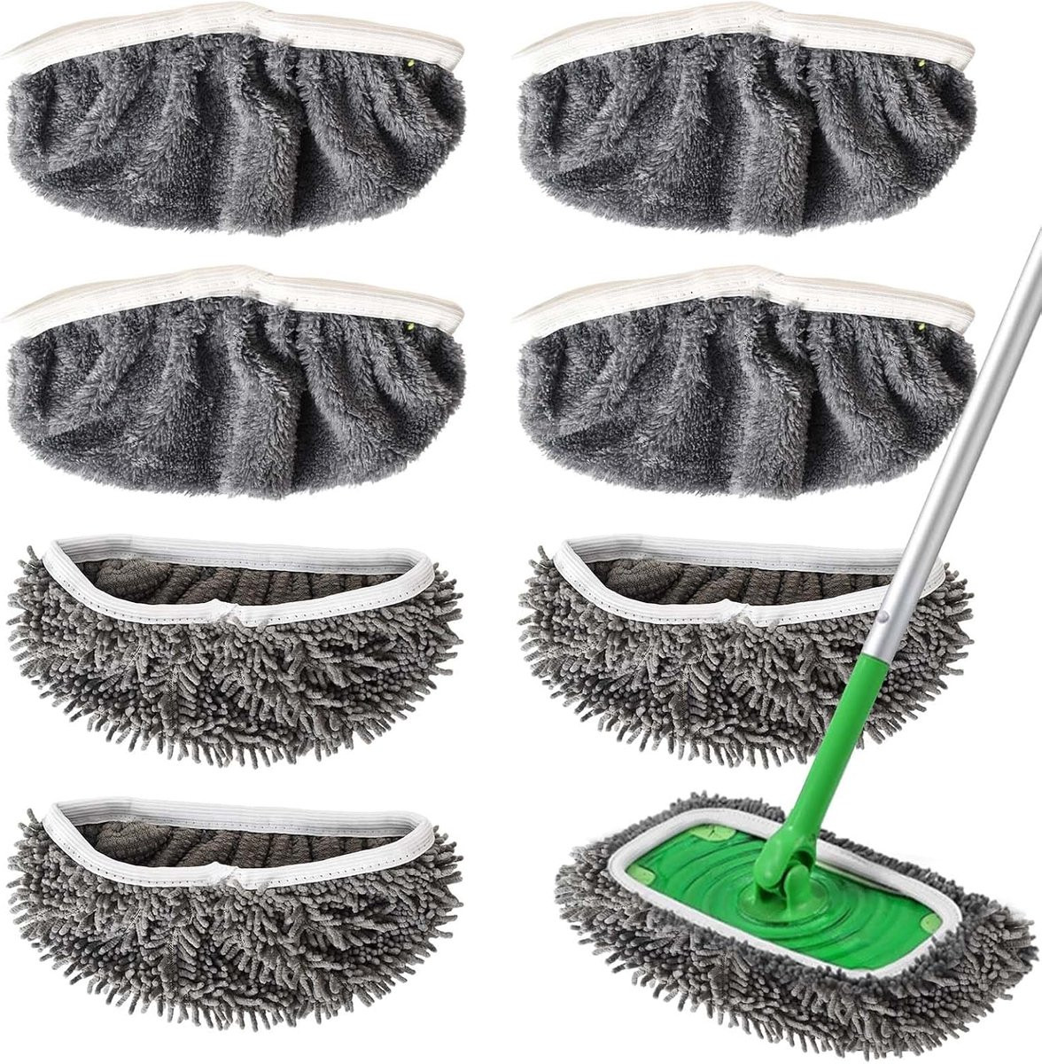 8 stuks Microvezeldoekjes voor Swiffer Sweeper, Herbruikbare Natte en Droge Dweilpads voor alle vloertypen