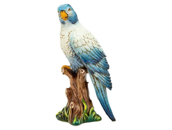 Figur Kakadu Keramik Blau H: 64 cm Abhika