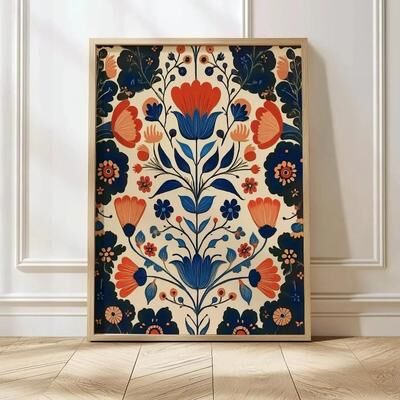 Uplift Essentials Retro Beige Floral Line Art Minimalist Botanical Canvas Painting Simple Modern Plant Wall Decor For Living Room style 21 16x24 In