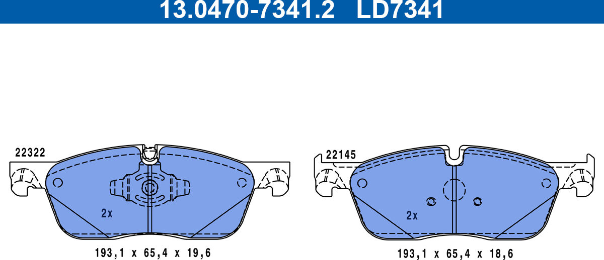 Ate Bremsbelagsatz, Scheibenbremse Ceramic 13.0470-7341.2 Für Jaguar Land Rover