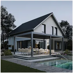 Weide Deluxe Plus Elektrisch. Pavillon Terrassenüberdachung Alu 4 X 6 M