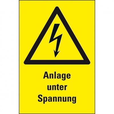 Schild I Warn-Kombischild Anlage unter Spannung, Kunststoff, 300x200mm