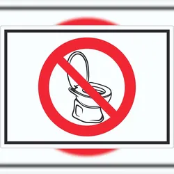 HB-Druck Hier ist kein WC Aufkleber mit Symbol A9 (37x52mm)