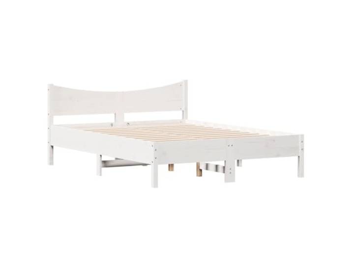 KTHLBRH Bett weiß 120 x 190 cm Massivholz Kiefer Mit Kopfteil, Lattenrost inklusive, Kapazität 100 kg, robuste Konstruktion