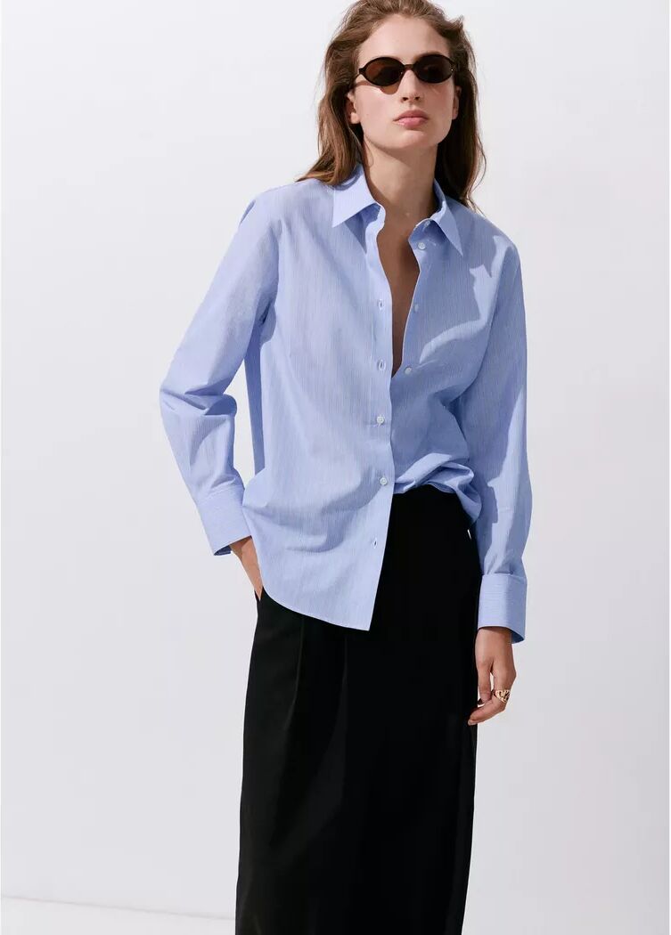 Mango - Bluse, für Damen, Saphirblau, Größe XL