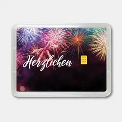Goldbarren 0,5g "Glückwunsch" (Flip)