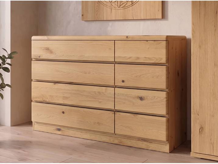 Wildeichenkommode Hell „Norbert“ 150 cm Massivholz Wildeiche Hell