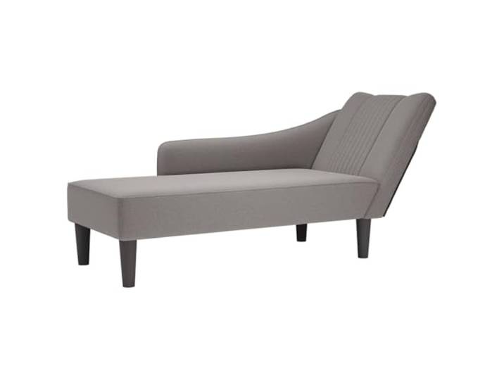 Makastle Chaiselongue mit Rechter Armlehne Taupe Stoff