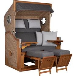 deVries Strandkorb - 135x90x175cm - taupe -