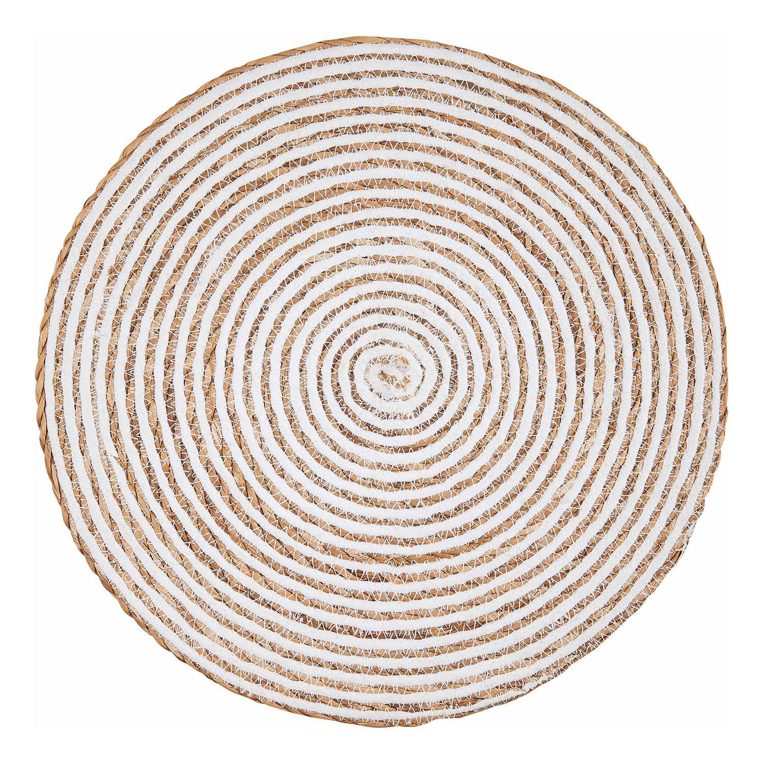 home24 Placemat rond van jute wit Ø 38 cm