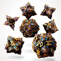Glass Staff Celestial Alloy Metal RPG Dice Set