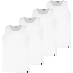 PUMA Herren Tank Tops, 4er Pack - Tank Top 4P, Unterhemd, Rundhals, Regular Fit Weiß / XL